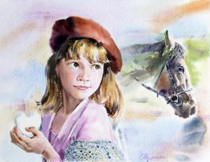 wkwarele-portret-portret-dziewczynki-z-koniem